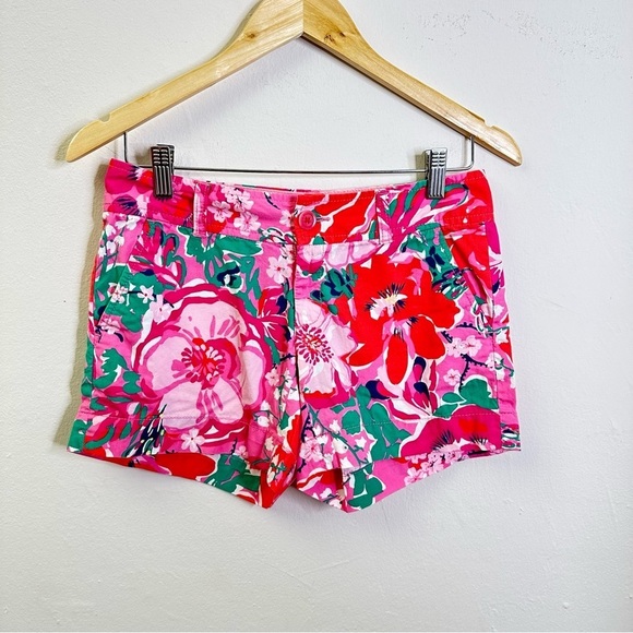Lilly Pulitzer A Thing Called Love Floral Callahan Shorts 0‎ Bright Preppy Pink - Picture 1 of 12